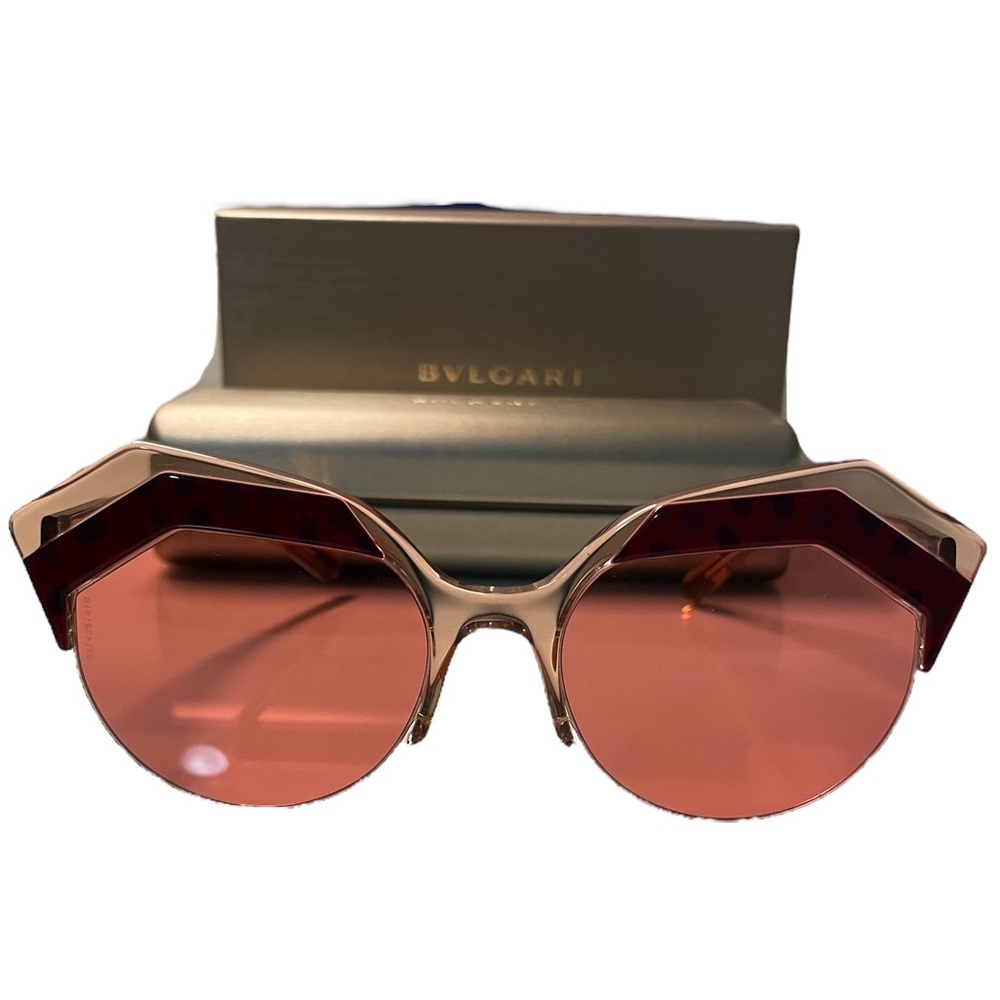 Bvlgari Serpenteyes Pink and Red Sunglasses. Never worn. Translucent.
